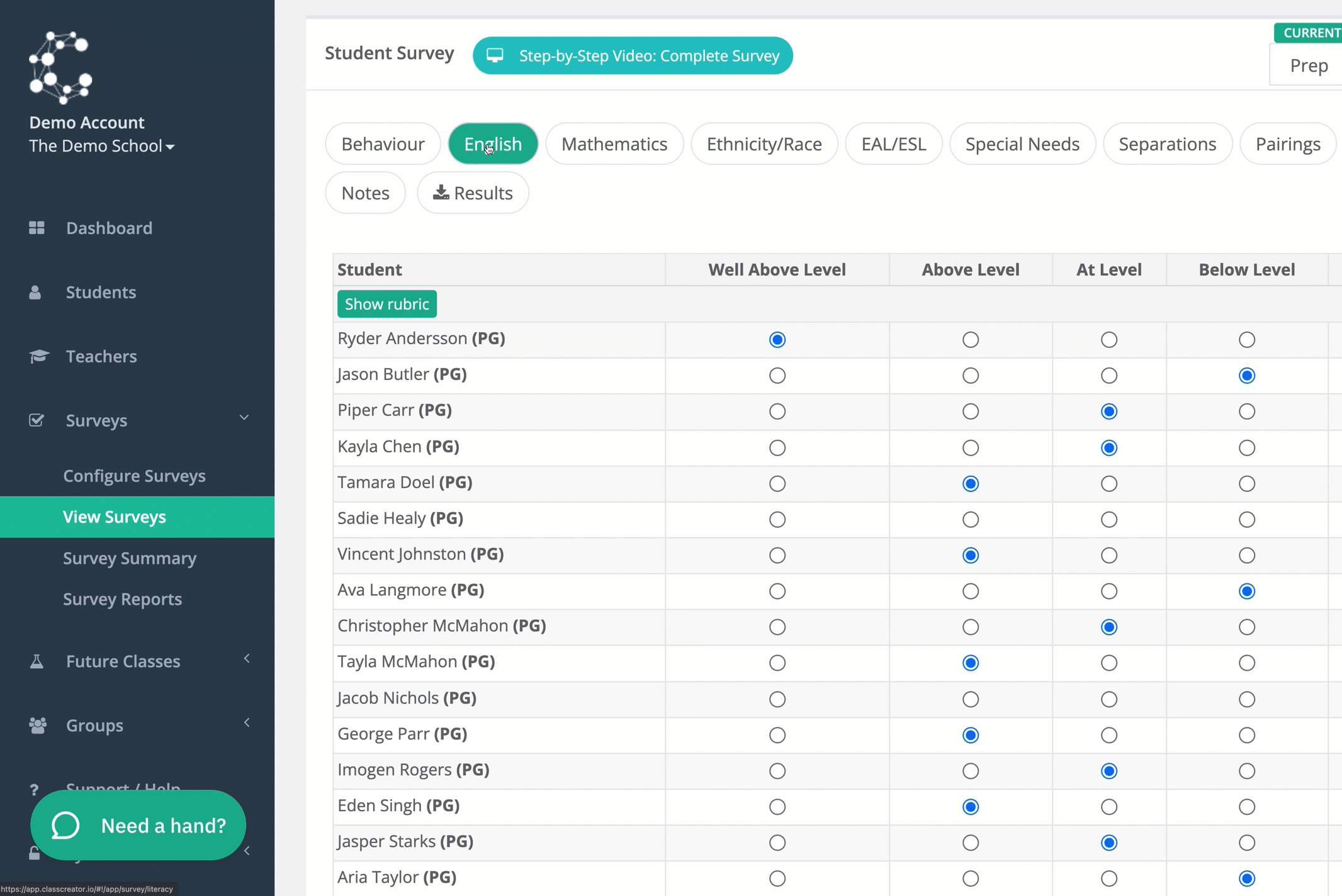 Customizable Surveys